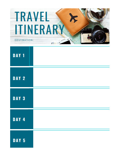 5 day travel itinerary planner