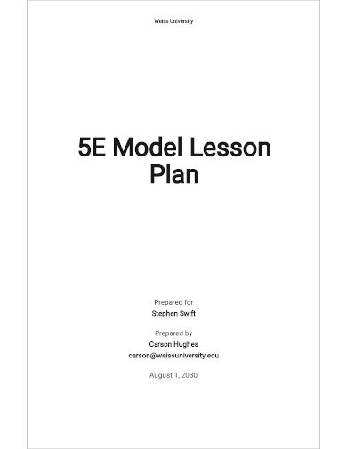 5e model lesson plan