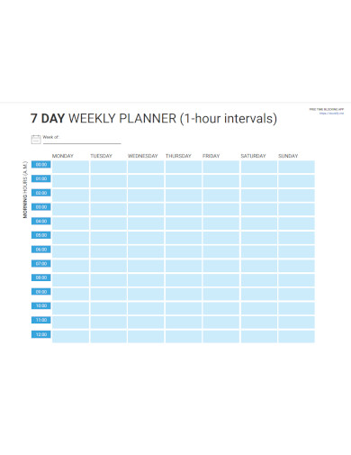 7 day weekly planner template