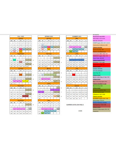 academic calendar planner