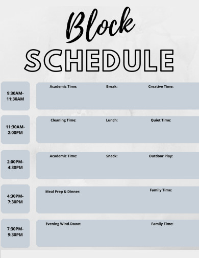 academic time block schedule