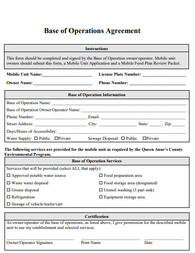 base of operations agreement