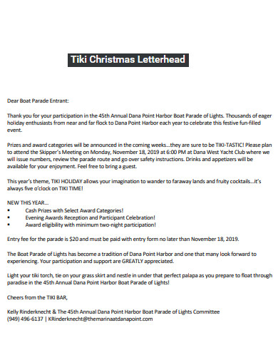 basic christmas letterhead