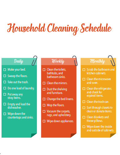 basic house cleaning schedule