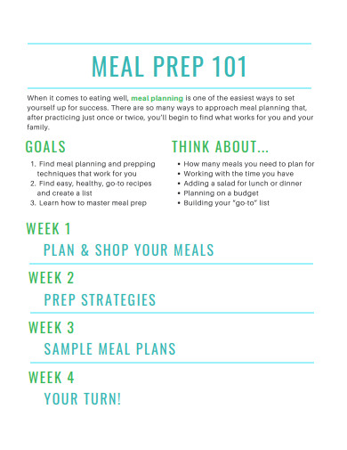 basic meal prep planner