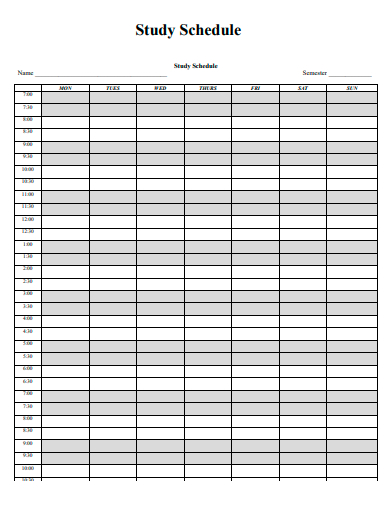 basic study schedule