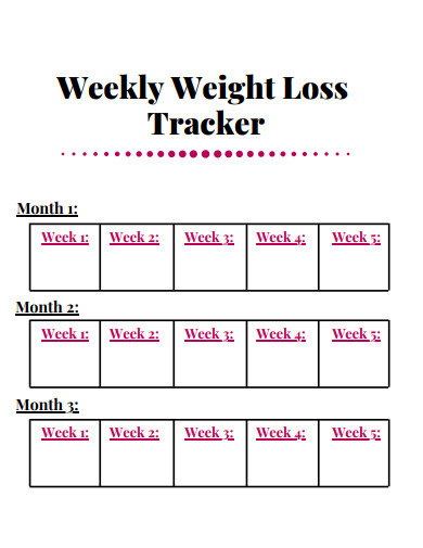 basic weekly weight loss tracker
