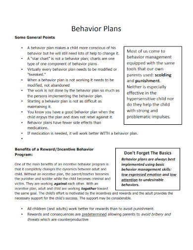 behavior partnership plan