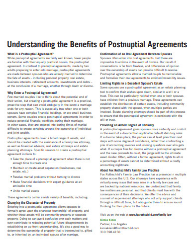 benefits of postnuptial agreement