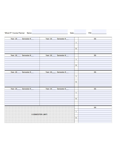 blank course planner