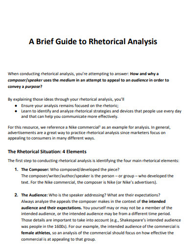 brief guide to rhetorical analysis