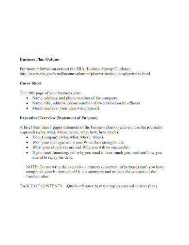 business outline template