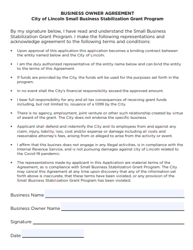business owner agreement template