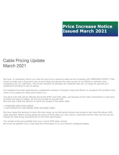 cable price increase notice