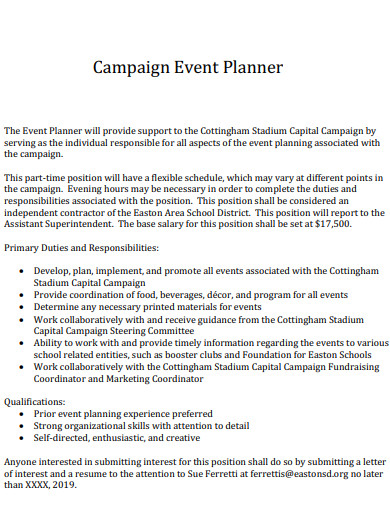 campaign event planner