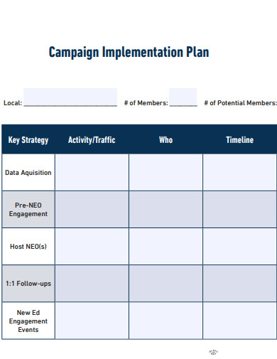 campaign implementation plan