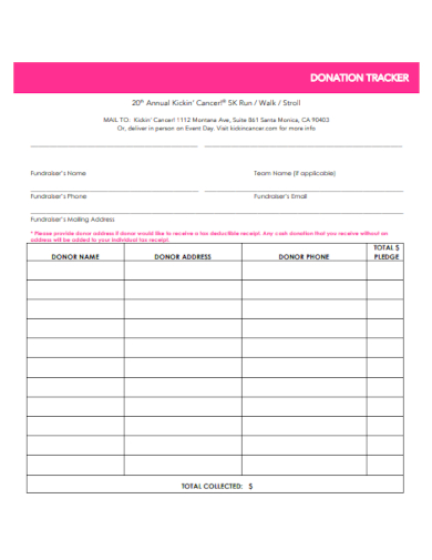 cancer fundraising goal donation tracker