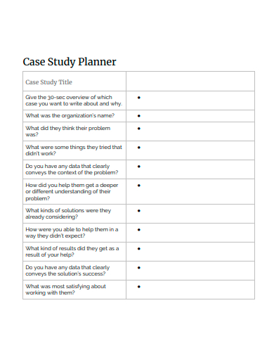 case study planner