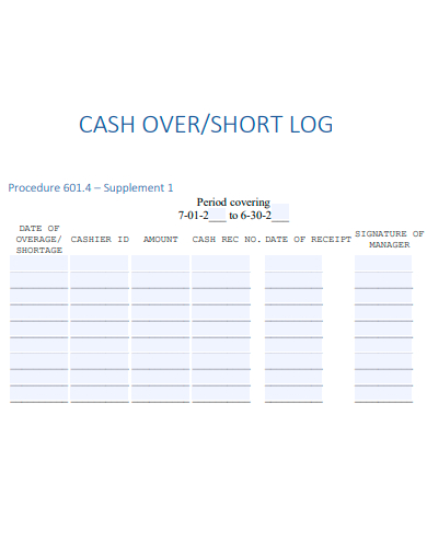 cash over short log