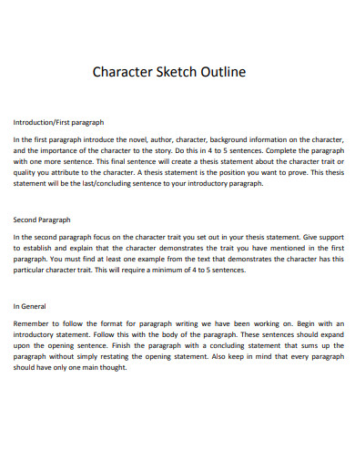 character sketch outline