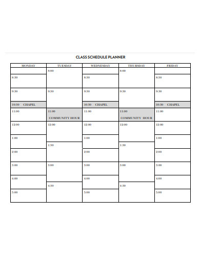 class schedule planner