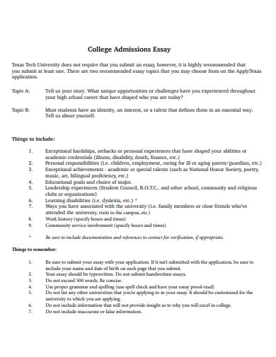 college admissions essay