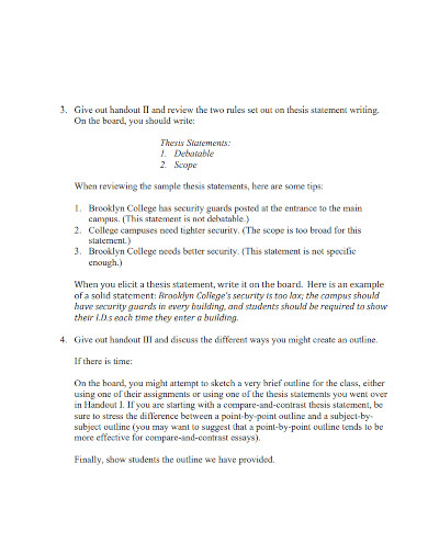 college organizing essays mini lesson