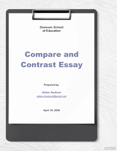 compare and contrast essay template