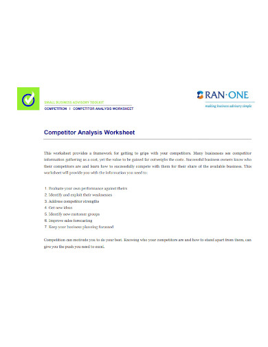 competitor analysis worksheet