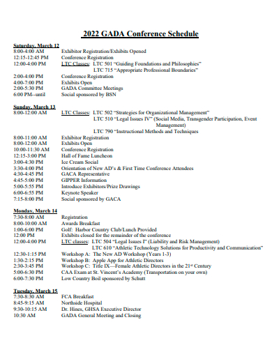 conference schedule example