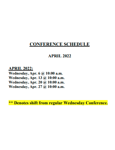 conference schedule template
