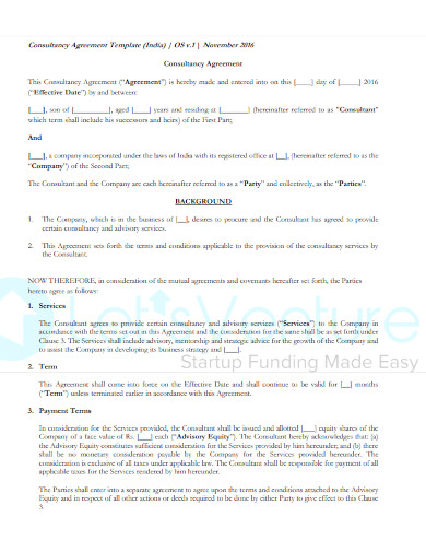 consultancy agreement contract template