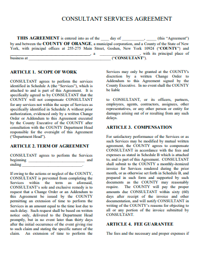 consultant services agreement in pdf