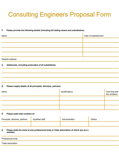 consulting engineers proposal form