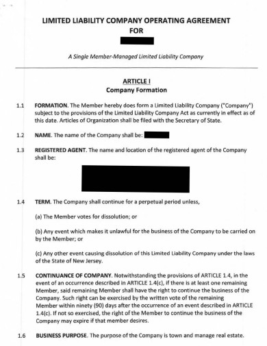 corporation operating agreement template