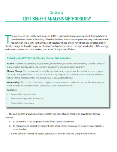 cost benfit analysis methodology