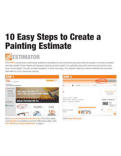 create a painting estimate
