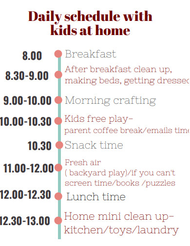 daily schedule with kids at home
