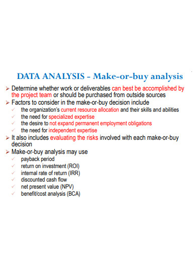 data make or buy analysis