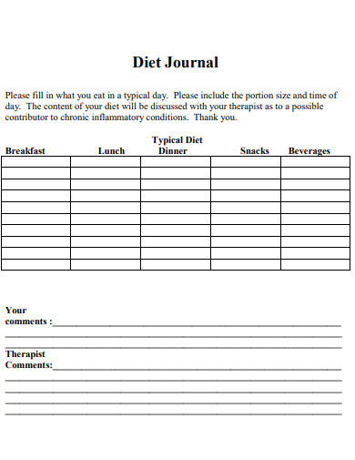 diet journal log