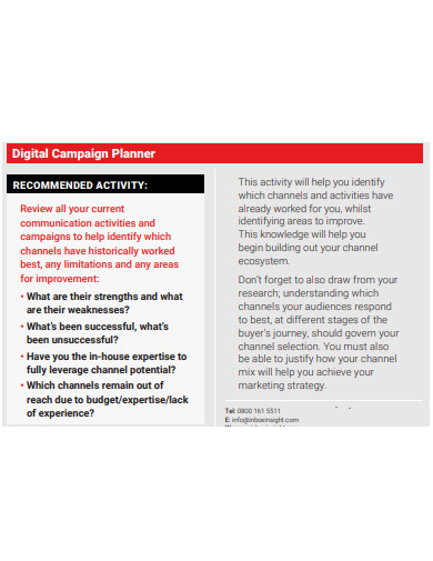 digital campaign planner