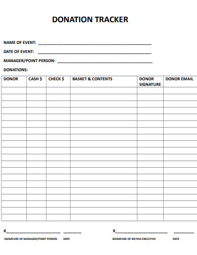 Free Donation Tracker Samples In Pdf