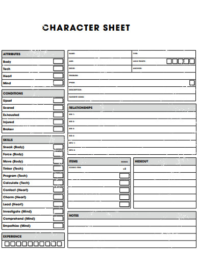 editable character sheet