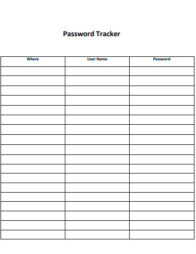 editable password tracker