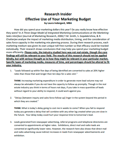effective marketing budget