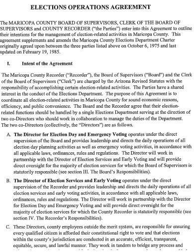 elections operations agreement