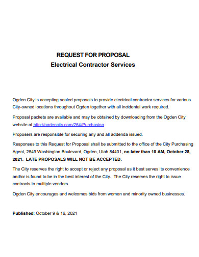 electrical contractor proposal