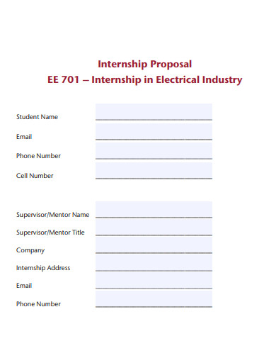 electrical industry internship proposal