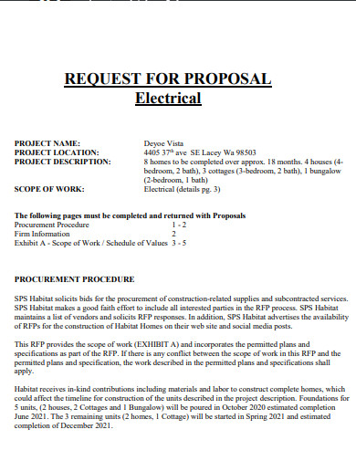 electrical request for proposal