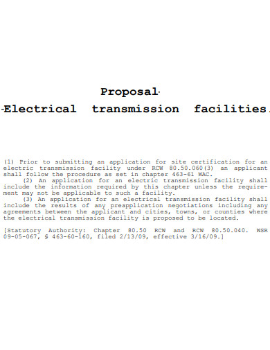 electrical transmission facilities proposal
